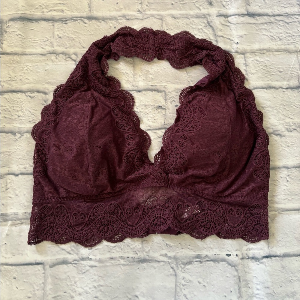 Zenana Outfitters Purple Lace Halter Top Bralette 2XL EUC